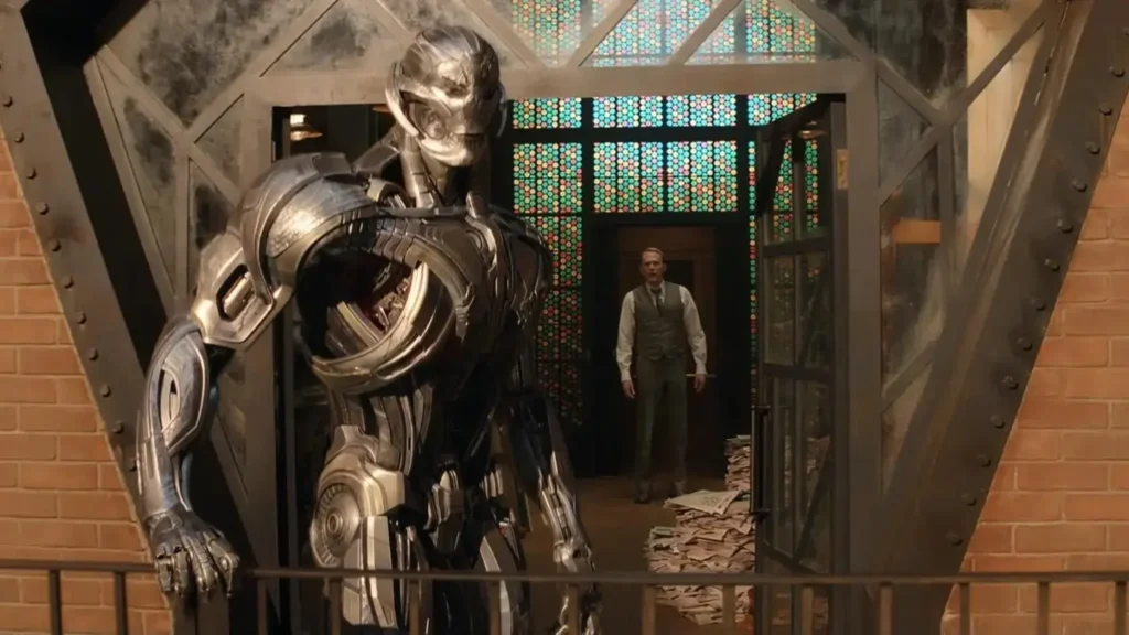 VisionQuest Episode 2 Delivers a Heartbreaking Goodbye and Reveals Tommy Shepherd’s Past Ultron in his metallic form alongside Paul Bettany in Marvel Television's series VisionQuest